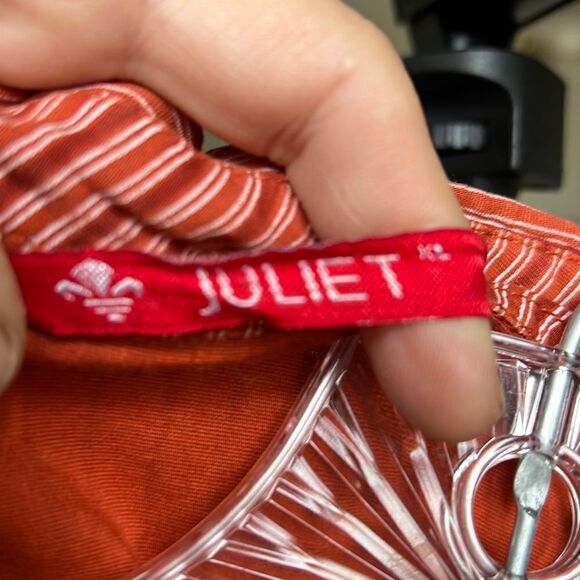 Juliet Striped Vintage Retro Johnny Collar 3/4 Sleeve Button Down - Picture 3 of 9